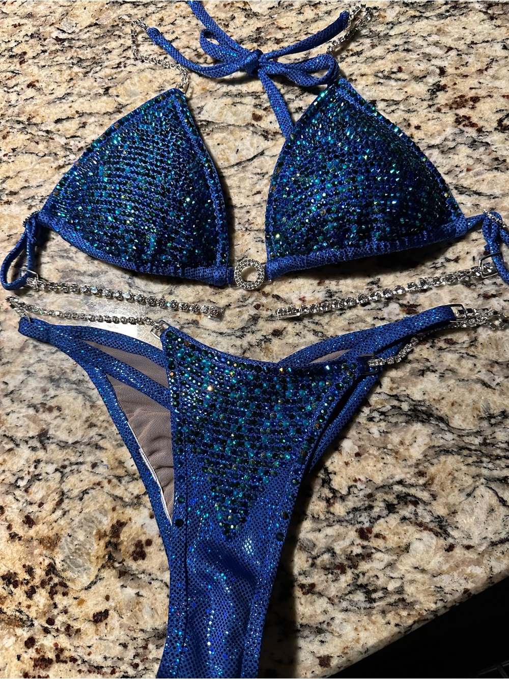 Custom royal blue NPC competition bikini